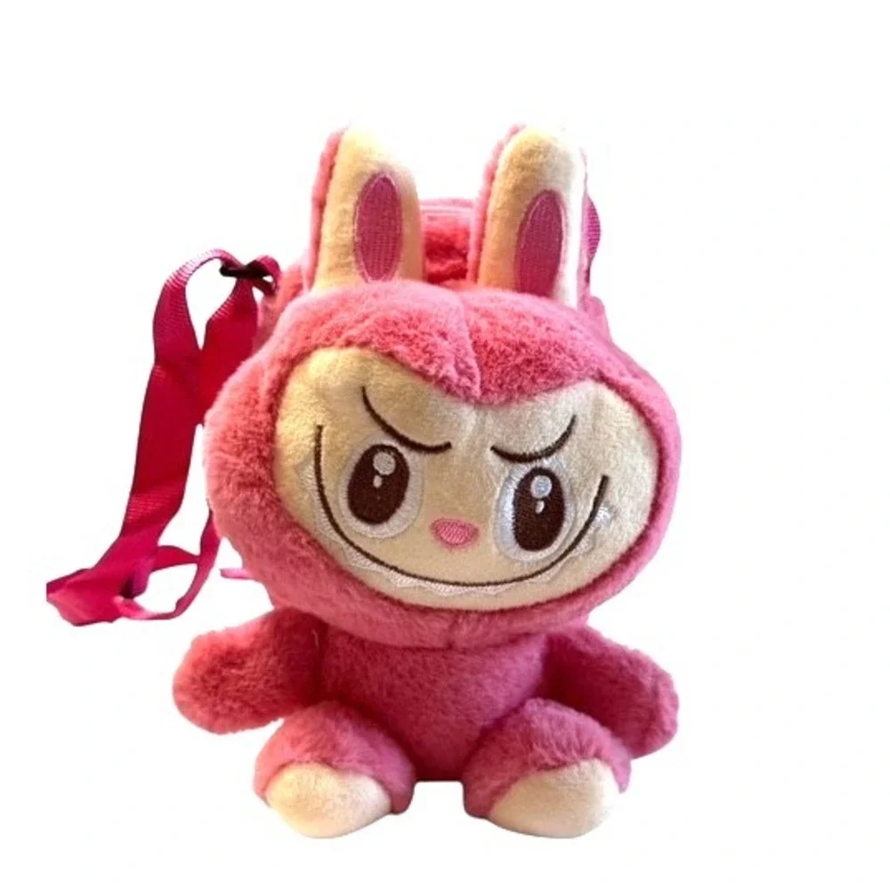 NWOT Labubu Pink plush full body crossbody bag adjustable straps